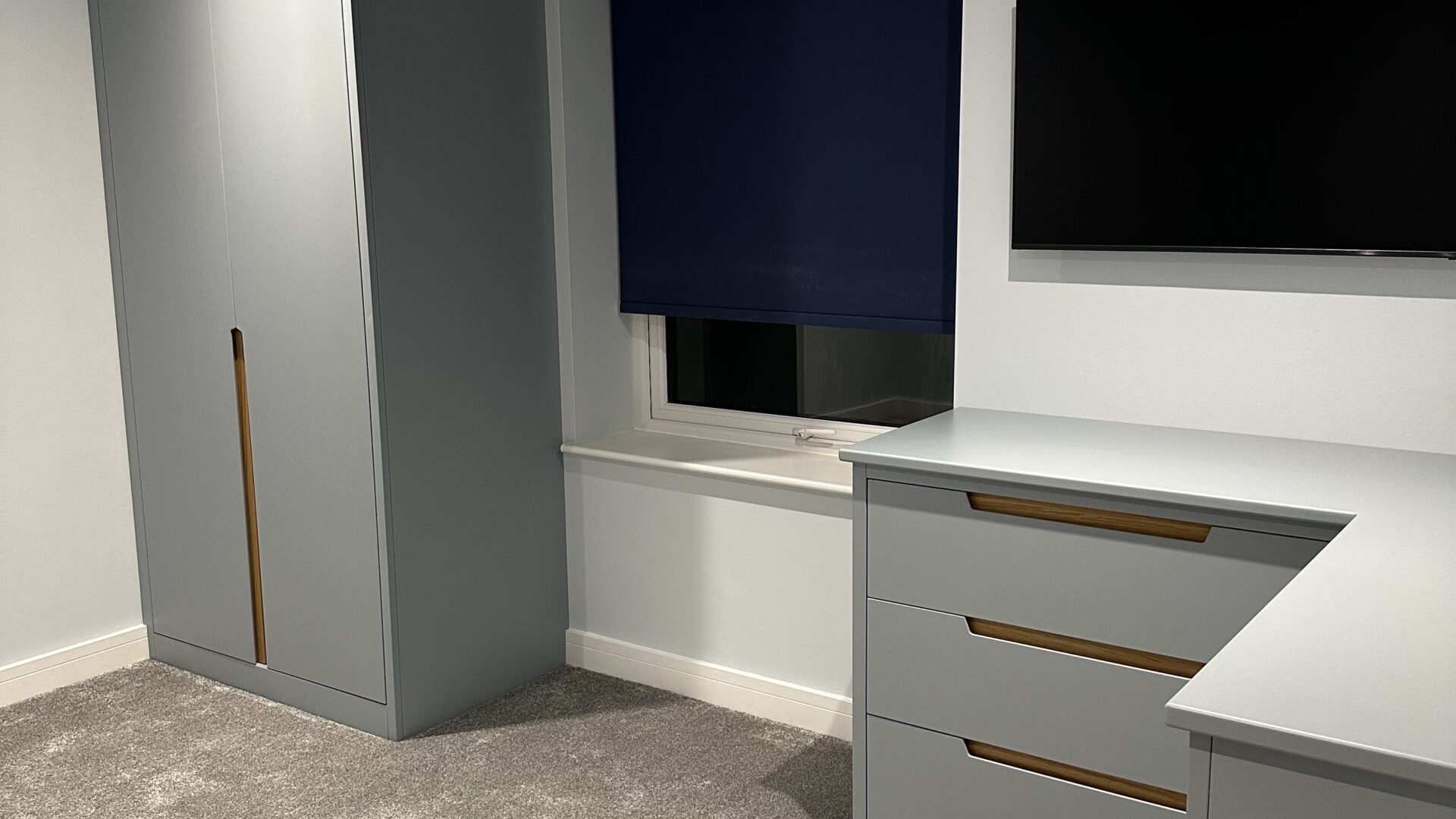 Fitted grey wardrobes